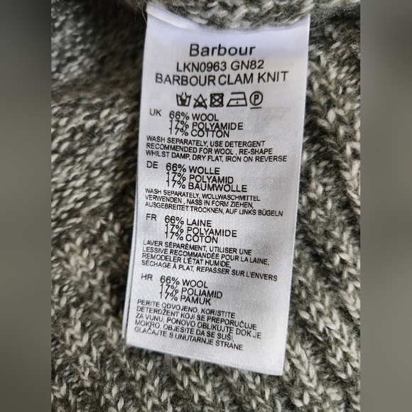 Women's Barbour Gray Mock Neck Wool Sweater Size 10 - Picture 4 of 7